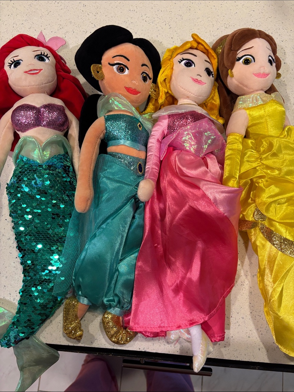 Ty Disney Plush Princess Doll Set - Ariel, Jasmine, Aurora, Belle